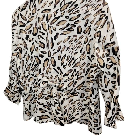 Zoe Stylish Leopard Print Short Jacket Made In Canada Size 12 Excellent - Picture 7 of 7